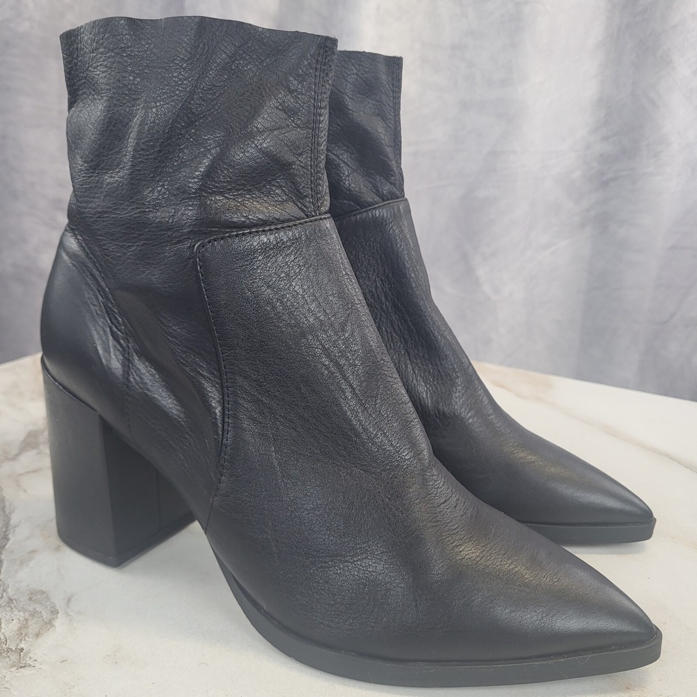 $166 Tony Bianco BRAZEN Black Lux Western Boots Women's Size 9.5 Black